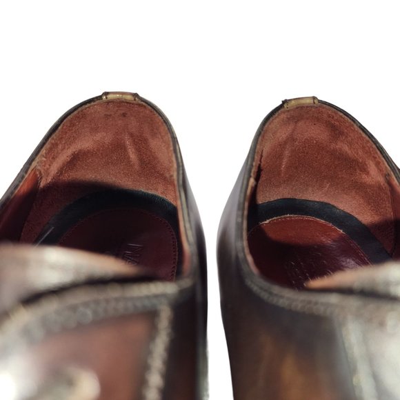 Magnanni Seleccion Patina Brown Leather Dress Shoes Men's size 8M Derby Oxfords - Picture 10 of 13